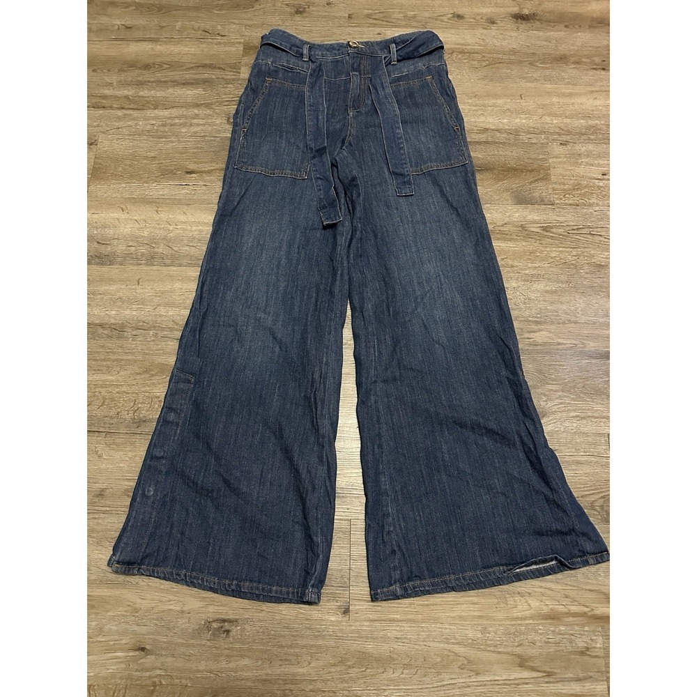 Pilcro Anthropologie The Skipper Seamed High Rise Wide Flared Jeans Women's 27